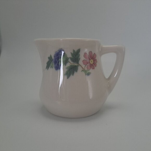 Syracuse China Dewitt Clinton Creamer Milk Pitcher Flowers White Vintage - Picture 5 of 10